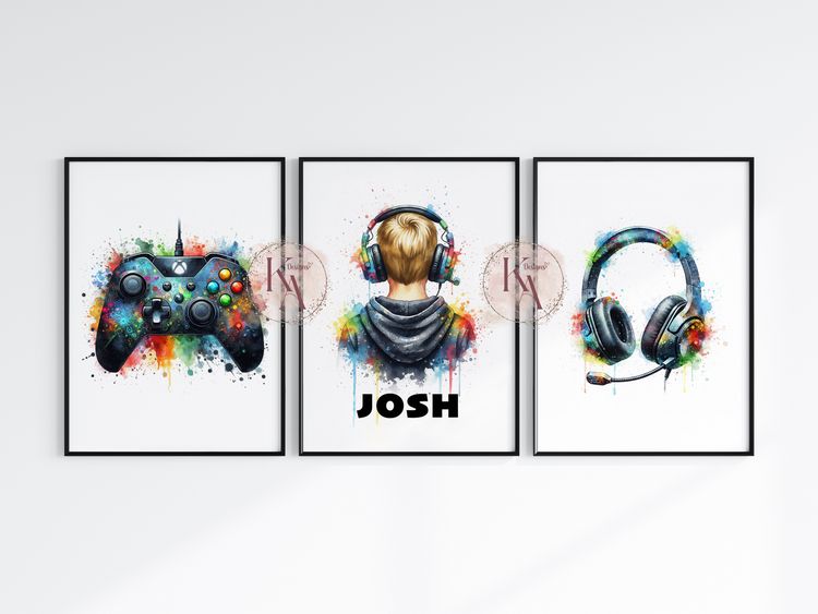 A4 Set of 3 Gaming Prints 1